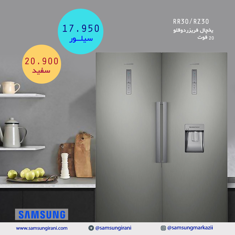 قیمت یخچال فریزردوقلو 20 فوت سامسونگ مدل RR30/RZ30 - خرید یخچال فریزردوقلو 20 فوت سامسونگ مدل RR30/RZ30 - خرید اینترنتی یخچال دوقلو سامسونگ