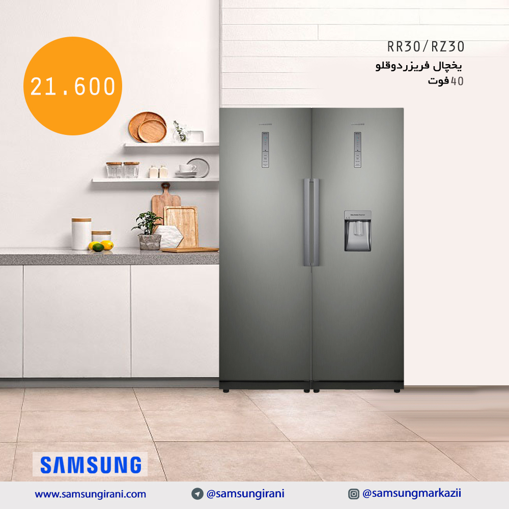قیمت یخچال فریزردوقلو 40 فوت سامسونگ مدل RR30/RZ30 - خرید یخچال فریزردوقلو 40 فوت سامسونگ مدل RR30/RZ30