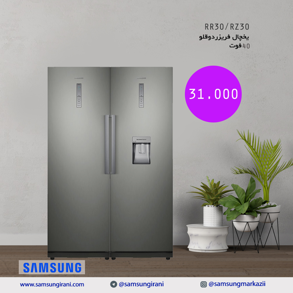 خرید یخچال فریزردوقلو 40 فوت سامسونگ مدل RR30/RZ30 - قیمت یخچال فریزردوقلو 40 فوت سامسونگ مدل: RR30/RZ30 